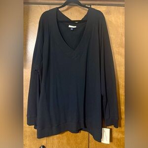 Universal Thread Black V-Neck Long Sleeve Pullover